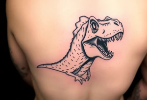 Dilophosaurus staring at you showing teeth 
mean looking tattoo idea