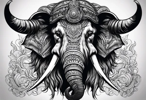 berserk strong mammoth head centerpiece tattoo idea