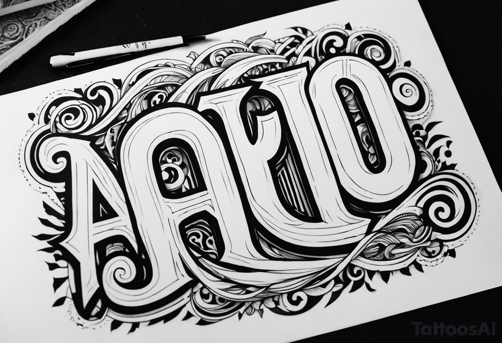 AO in  big letters across the sky tattoo idea
