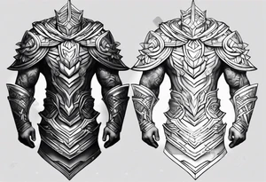Shin armor men tattoo idea