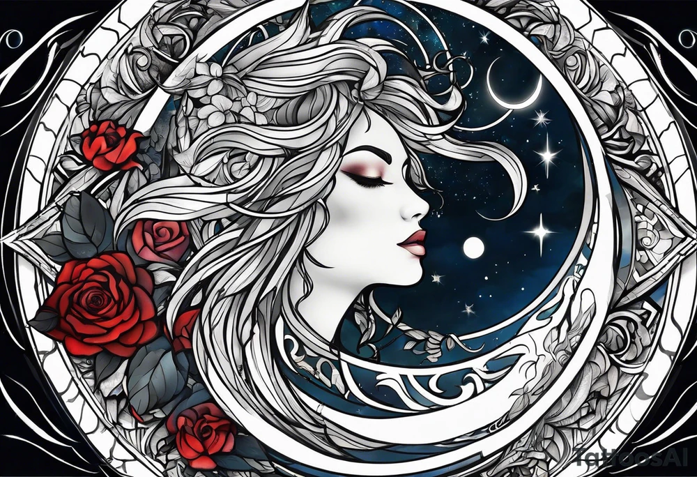 sacred moon tattoo idea