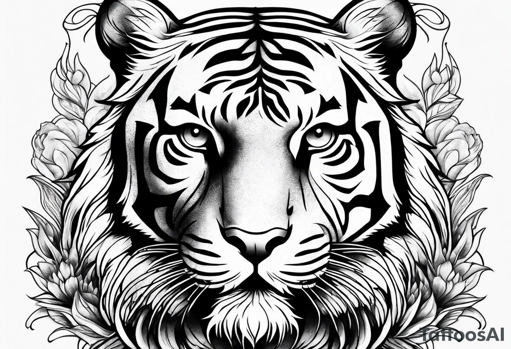 tiger standing up tattoo idea