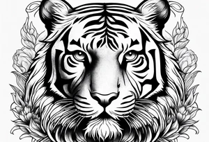 tiger standing up tattoo idea