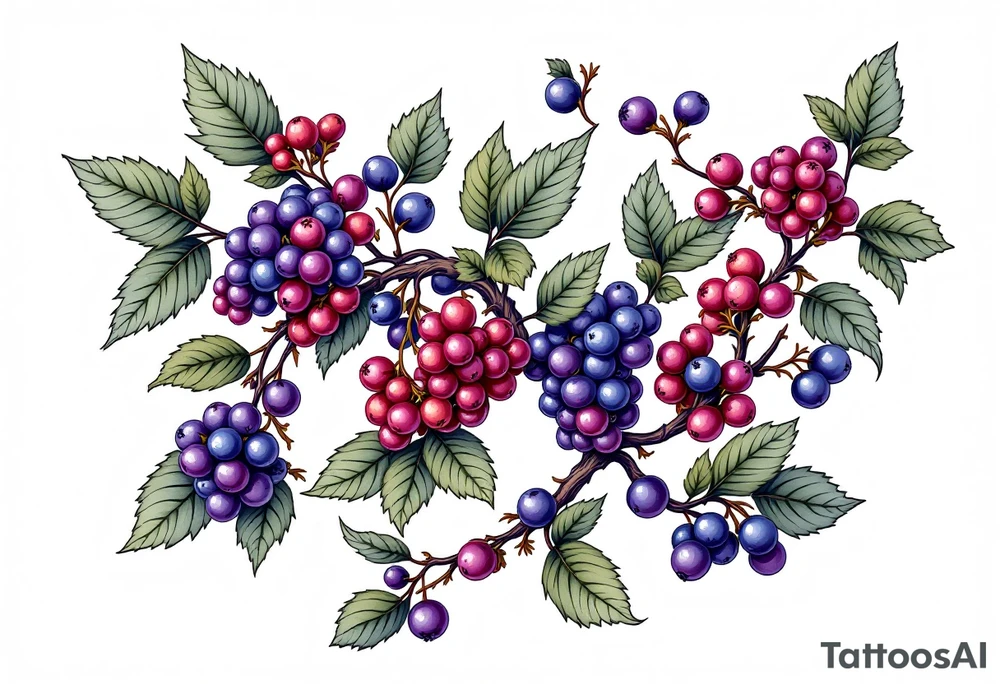 American traditional style Blackberry vine to wrap around an arm tattoo idea