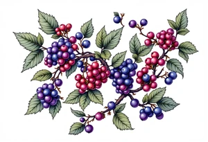 American traditional style Blackberry vine to wrap around an arm tattoo idea
