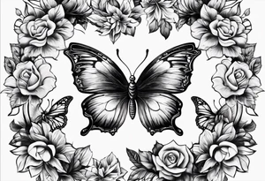 Butterflies with fire tattoo idea