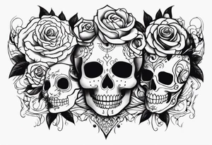 Faces rosas caveira tattoo idea