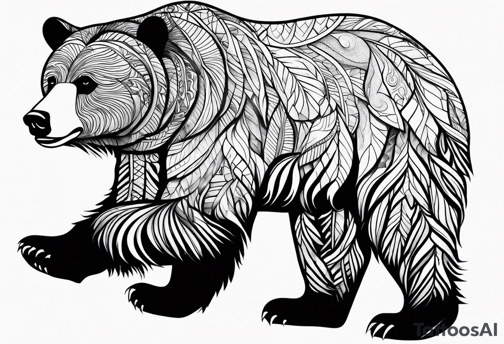 Mighty Grizzly Bear tattoo idea