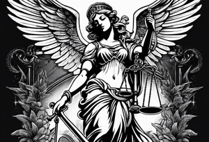 lady justice with wing tattoo idea