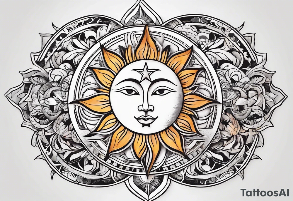 sun and moon
minimalist tattoo idea