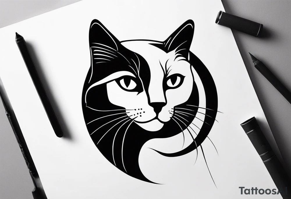 Black cat tattoo idea