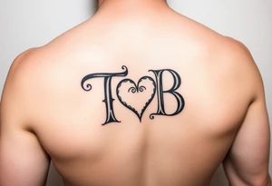 The letters TB with a heart in B remembrance B of my grandmother tattoo idea