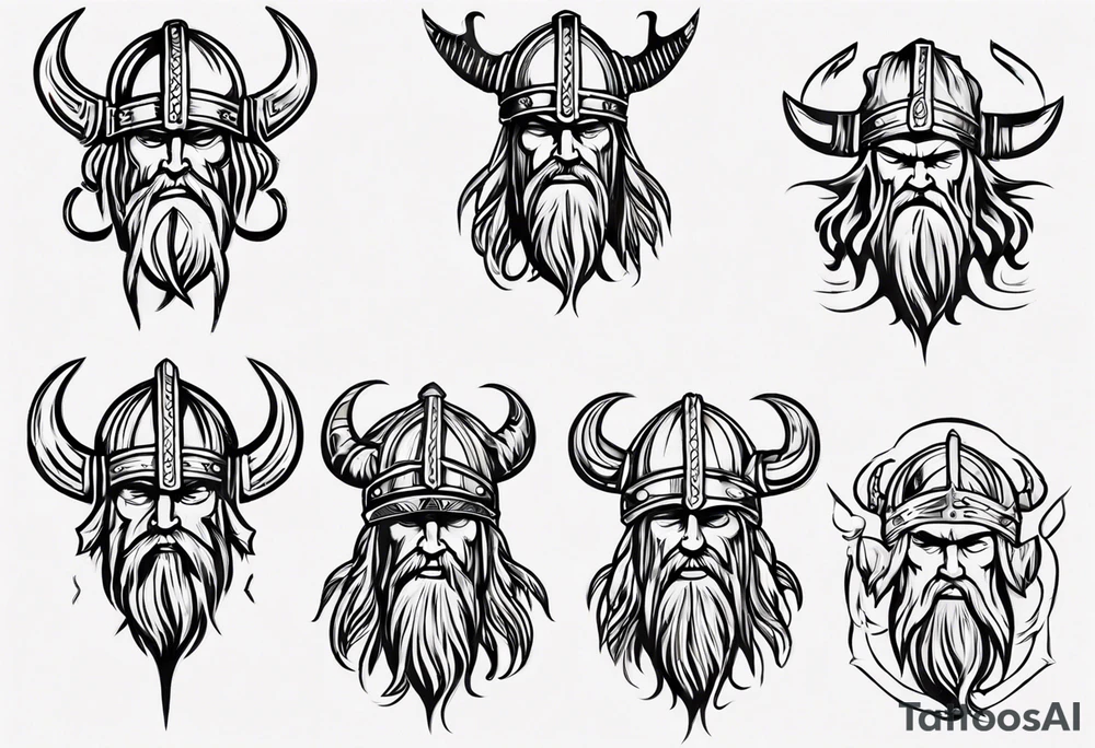 I want a tattoo of a viking head with the company name “Viking Customs” incorporated in the design tattoo idea