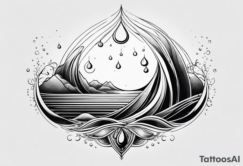 water drop falling into ocean tattoo idea