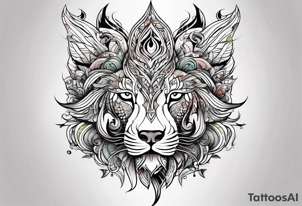 abstract organic line artwork tattoo idea