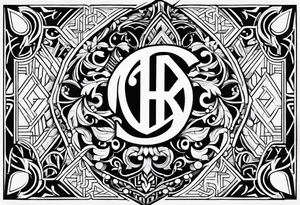 profile picture
Geometric monogram black and white tattoo using all the letters in STEVE and BREANNA in large block lettering tattoo idea
