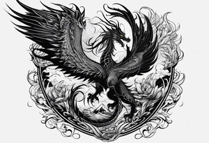 phoenix and dragon tattoo idea