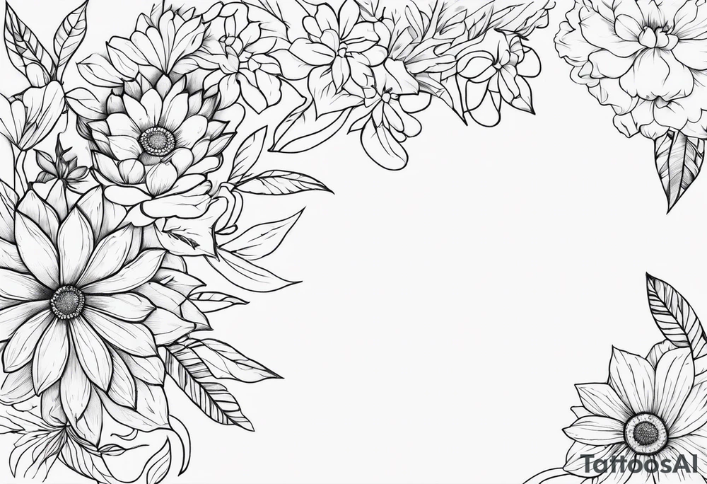 "Love yourself first" wrapped in flowers tattoo idea