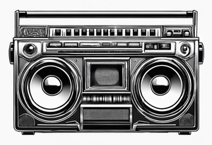A boombox in fineline very minimalistic tattoo idea