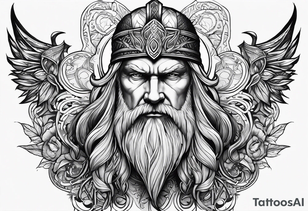odin face tattoo idea
