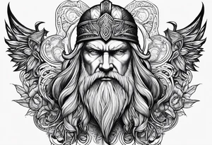 odin face tattoo idea
