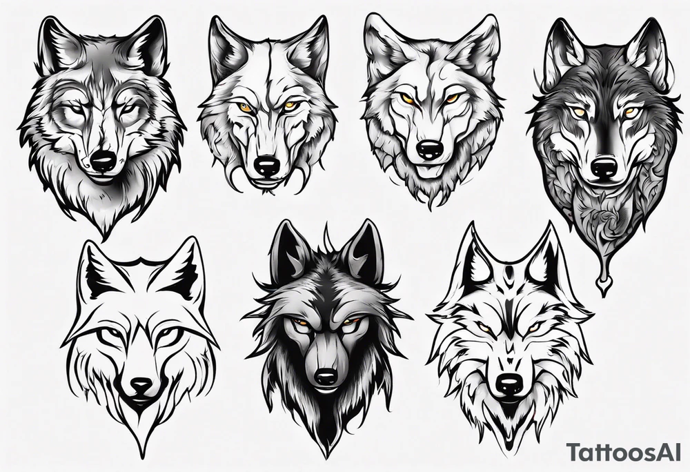 wolf head tattoo idea