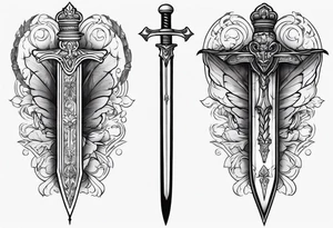 Sword going in to cicada sleeve tattoo idea