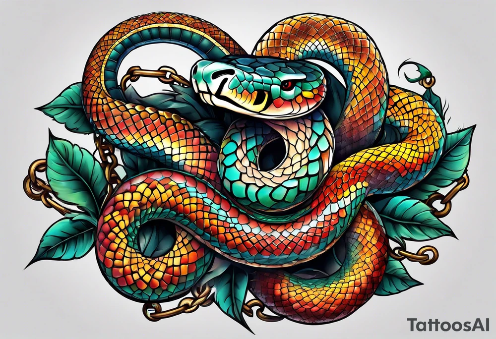 Snakes as chains tattoo idea
