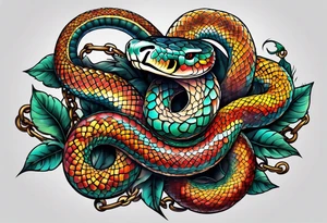 Snakes as chains tattoo idea