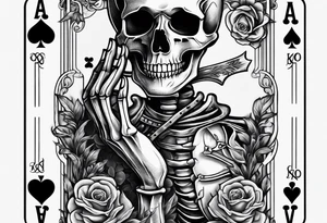 Skeleton hand holding 2 playing cards tattoo idea