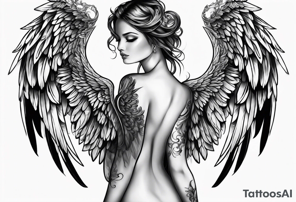 Angel wings tattoo idea