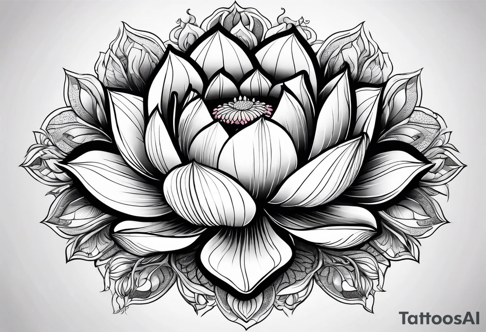 lotus flower without bloom tattoo idea