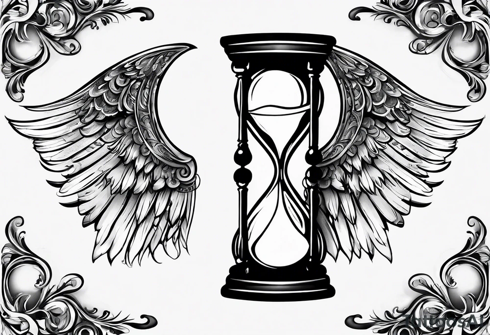 hourglass with wing carpe diem for men tattoo idea