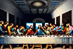 The last supper by davinci made out of astronauts tattoo idea