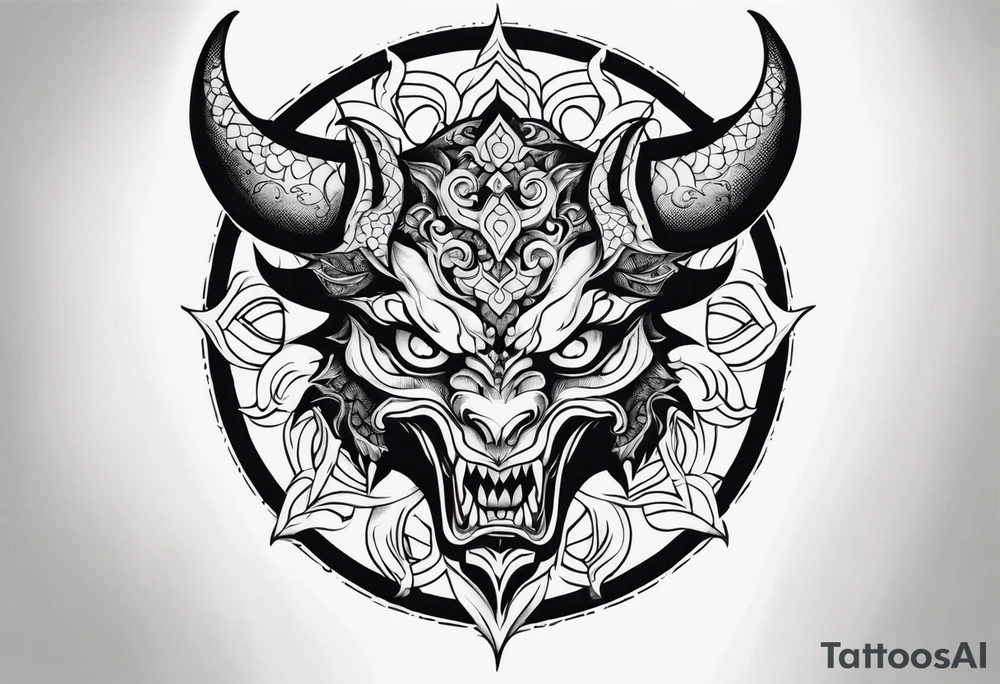 Black clover demon tattoo idea