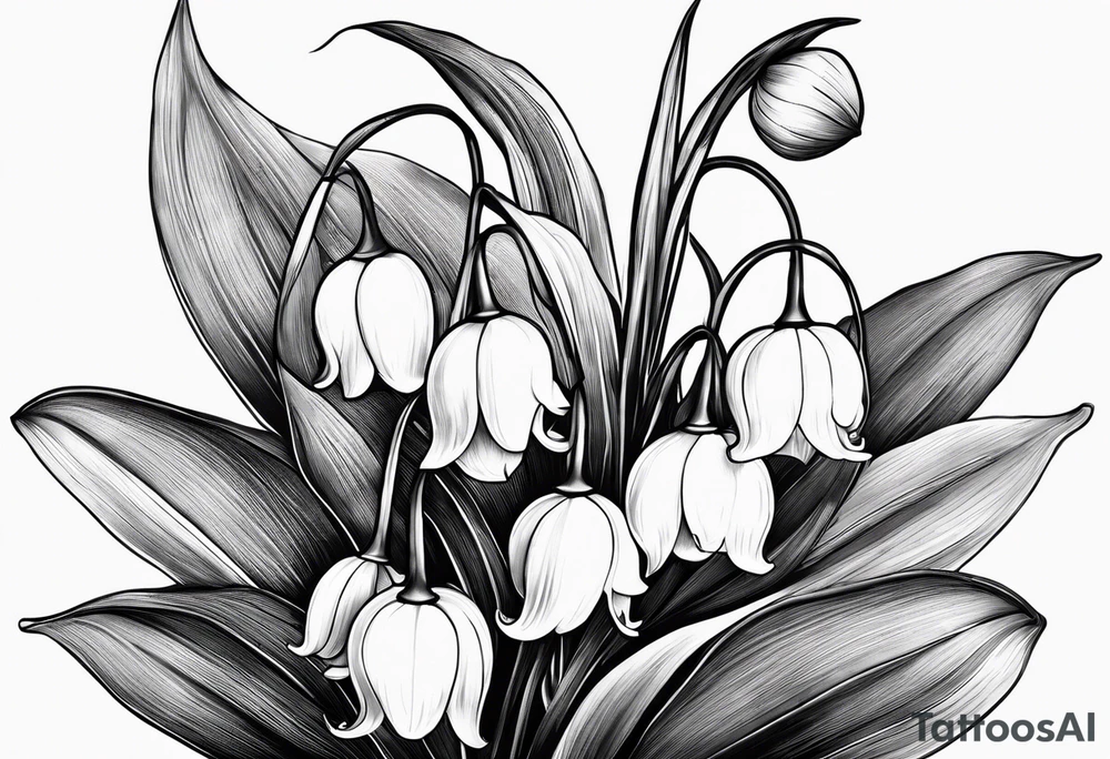 Lilly of the valley with Saturn tattoo idea