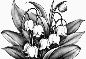 Lilly of the valley with Saturn tattoo idea