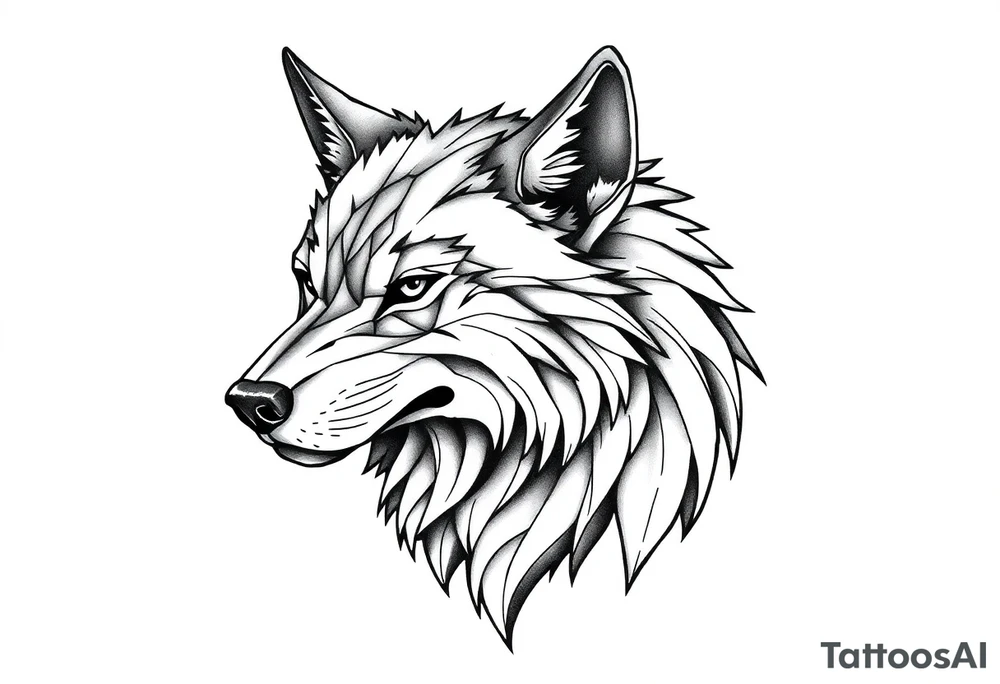 Nordic wolf tattoo idea