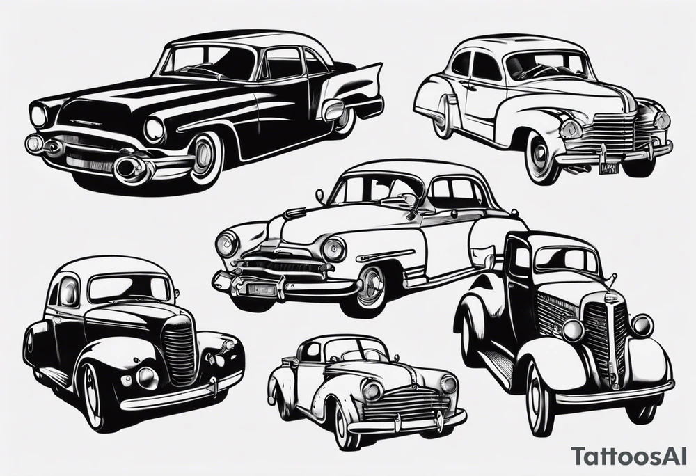 Old vintage classic car tattoo idea