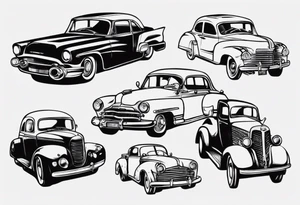 Old vintage classic car tattoo idea