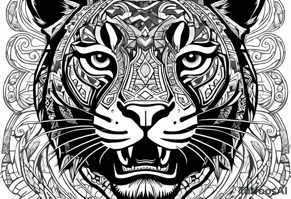 aztec black jaguar tattoo idea
