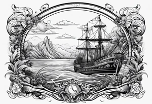 Sea view port tattoo idea