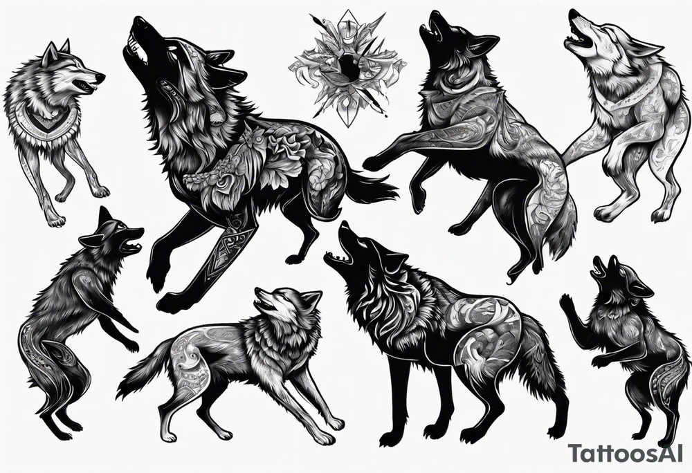 wolves dancing salsa tattoo idea