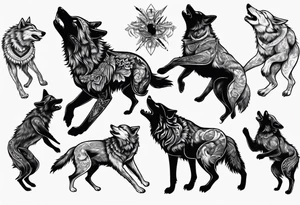 wolves dancing salsa tattoo idea