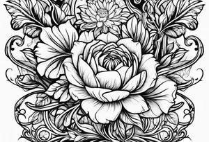 music song vine flowers tattoo idea