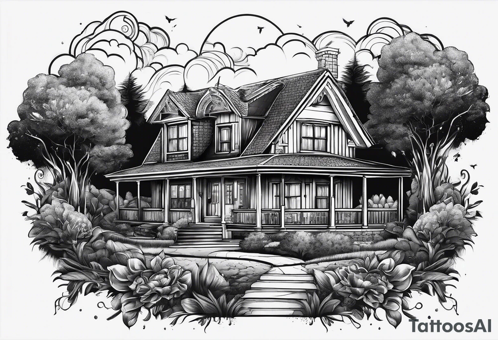 house with the earth inside tattoo idea