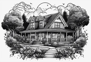 house with the earth inside tattoo idea