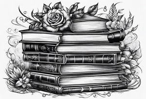 Stack of books tattoo idea
