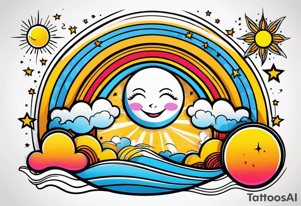 Quero uma tatuagem do sol e da lua juntos tattoo idea