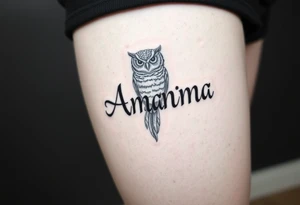 Amanda name deathly hallows and owl tattoo idea